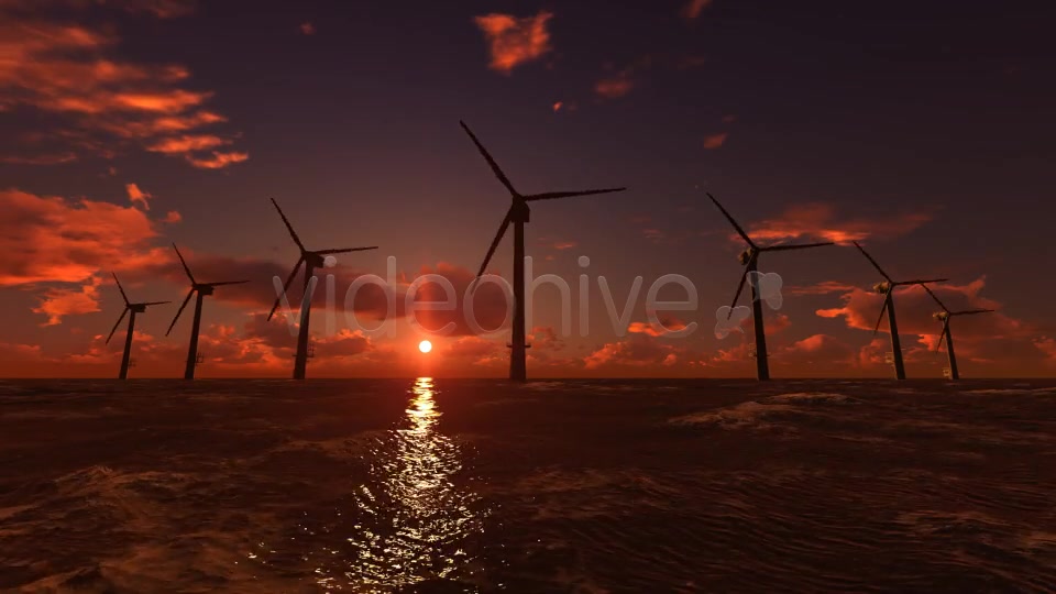 Offshore Wind Farm Sunset Fast Download 6869711 Videohive Motion Graphics