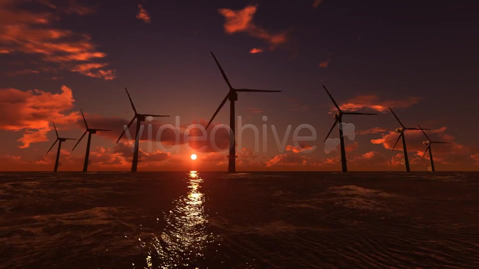 Offshore Wind Farm Sunset Videohive 6869711 Motion Graphics Image 6