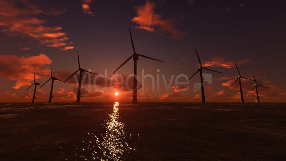 Offshore Wind Farm Sunset Videohive 6869711 Motion Graphics Image 8