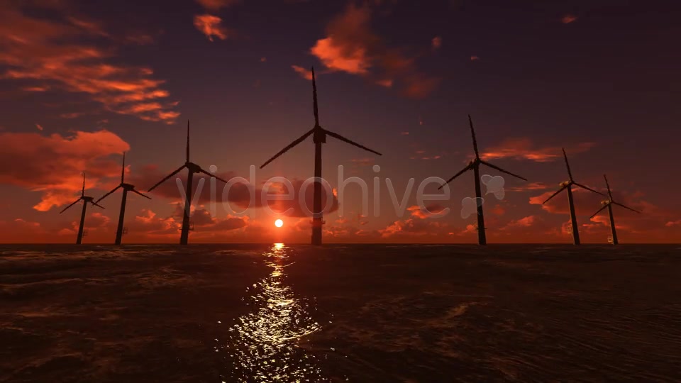 Offshore Wind Farm Sunset Videohive 6869711 Motion Graphics Image 9