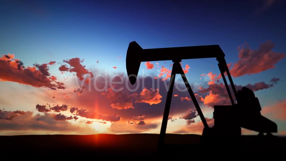 Oil Pump Silhouette Over Sunset Videohive 19587306 Motion Graphics Image 2