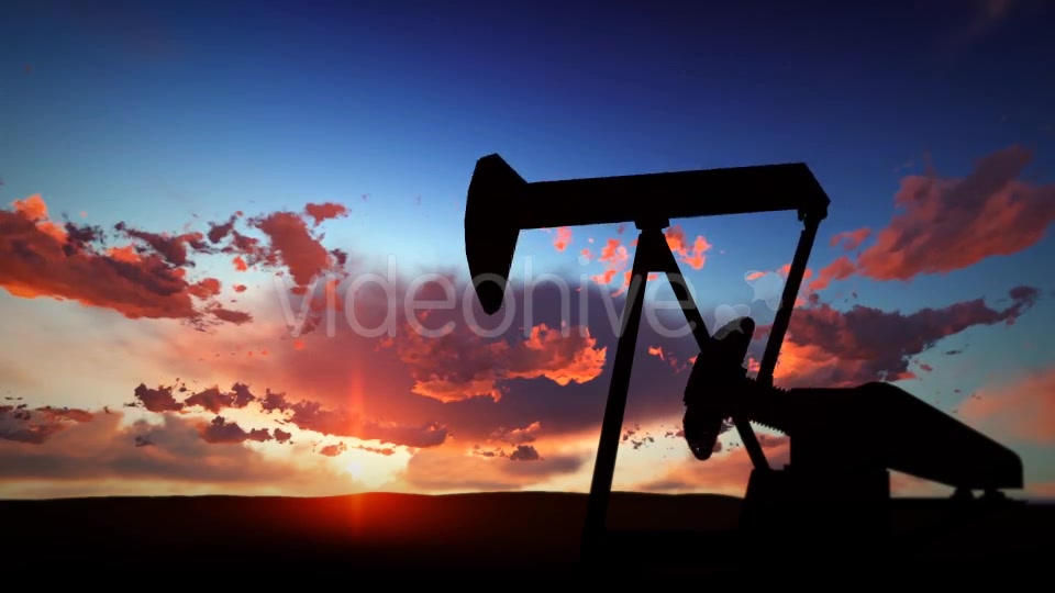 Oil Pump Silhouette Over Sunset Videohive 19587306 Motion Graphics Image 3