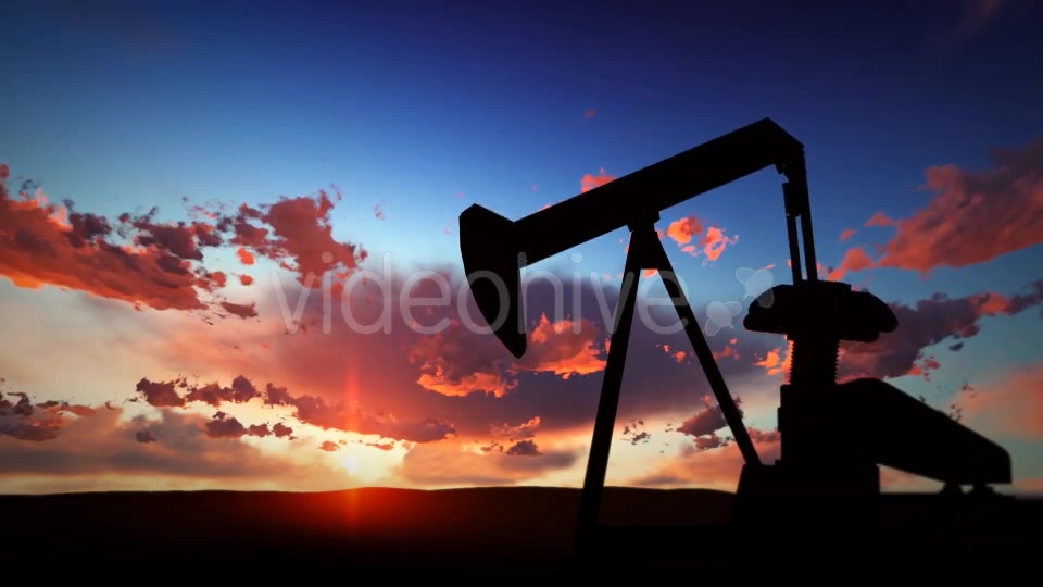 Oil Pump Silhouette Over Sunset Videohive 19587306 Motion Graphics Image 5