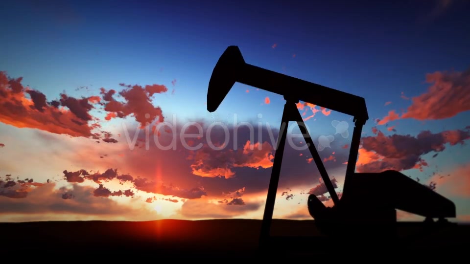 Oil Pump Silhouette Over Sunset Videohive 19587306 Motion Graphics Image 6