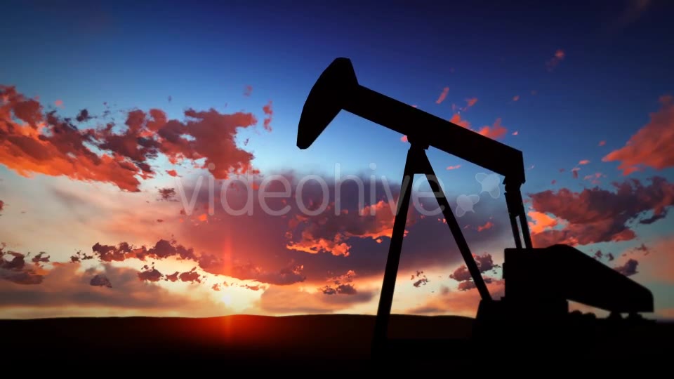 Oil Pump Silhouette Over Sunset Videohive 19587306 Motion Graphics Image 9
