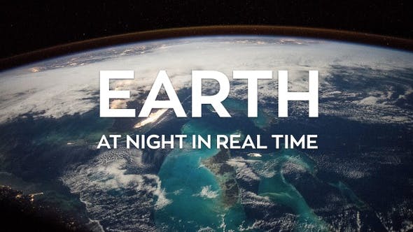 Orbiting Over Planet Earth in Real Time at Night - Download Videohive 23752791