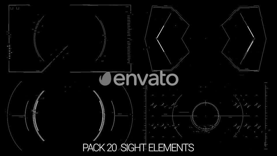 Pack 20 Looped Hi Tech Sight Elements HD Videohive 22077703 Motion Graphics Image 1
