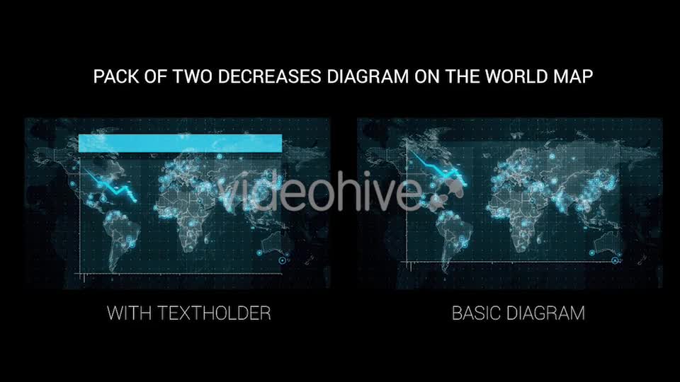 Pack Diagrams Decrease on the World Map 4K Videohive 18509157 Motion Graphics Image 1