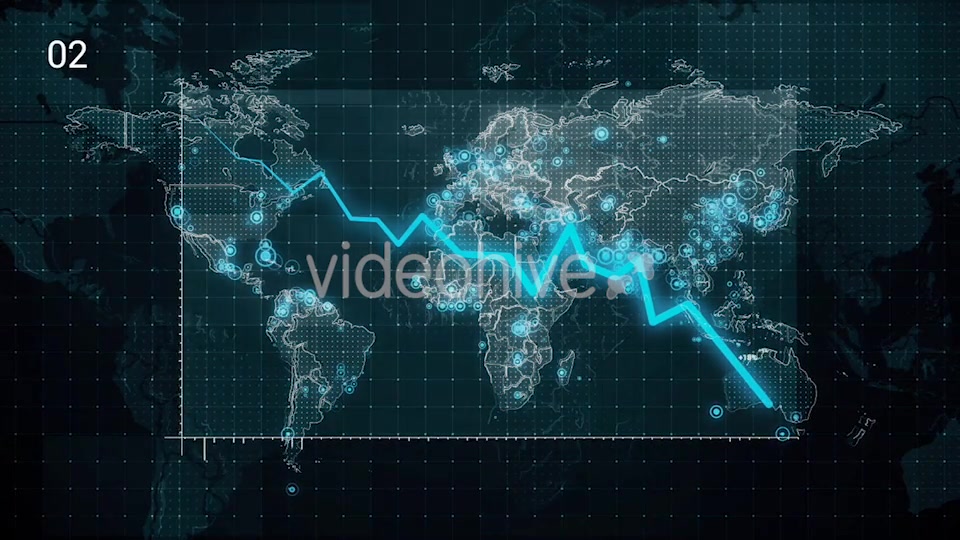 Pack Diagrams Decrease on the World Map 4K Videohive 18509157 Motion Graphics Image 10