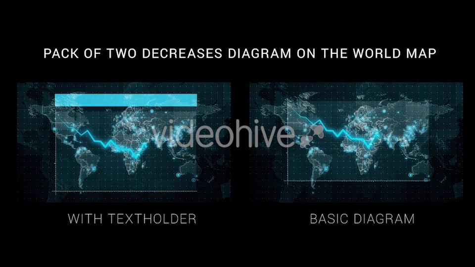 Pack Diagrams Decrease on the World Map 4K Videohive 18509157 Motion Graphics Image 2