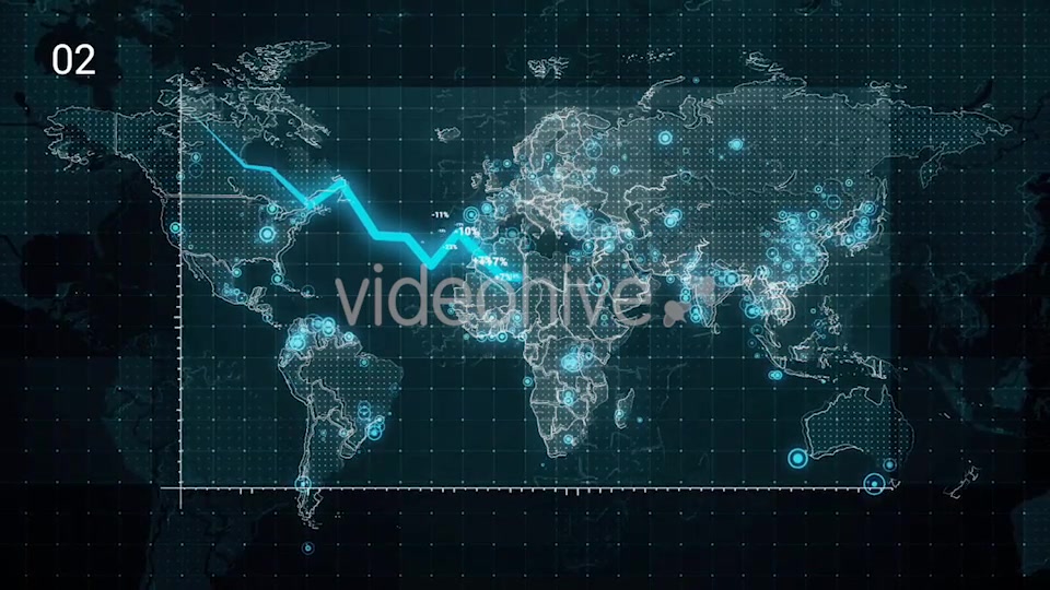 Pack Diagrams Decrease on the World Map 4K Videohive 18509157 Motion Graphics Image 8