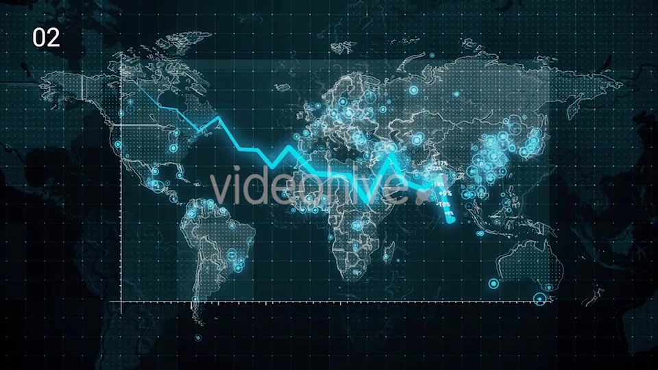 Pack Diagrams Decrease on the World Map 4K Videohive 18509157 Motion Graphics Image 9