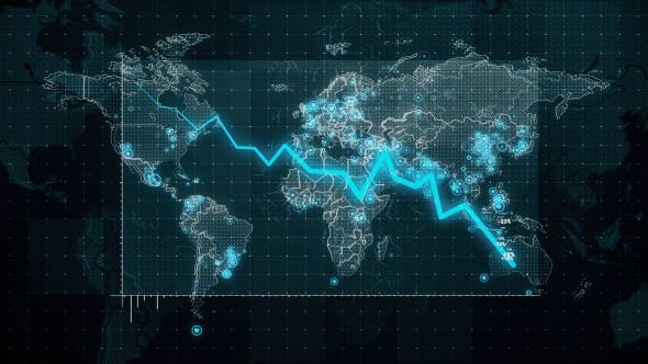 Pack Diagrams Decrease on the World Map 4K - 18509157 Download Videohive