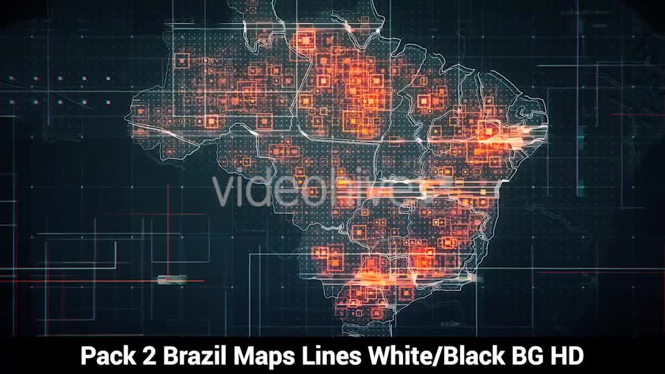 Pack of 2 Brazil Maps with Lines Rollback Camera HD Videohive 20035517 Motion Graphics Image 1