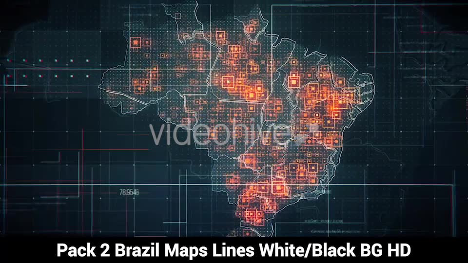 Pack of 2 Brazil Maps with Lines Rollback Camera HD Videohive 20035517 Motion Graphics Image 2