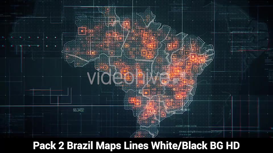 Pack of 2 Brazil Maps with Lines Rollback Camera HD Videohive 20035517 Motion Graphics Image 3