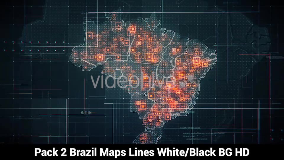 Pack of 2 Brazil Maps with Lines Rollback Camera HD Videohive 20035517 Motion Graphics Image 5