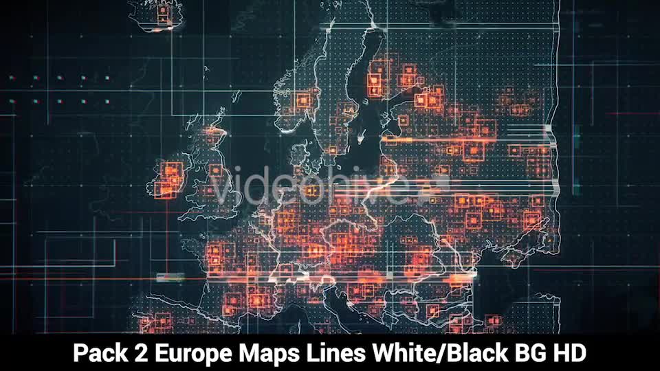 Pack of 2 Europe Maps with Lines Rollback Camera HD Videohive 19714933 Motion Graphics Image 1