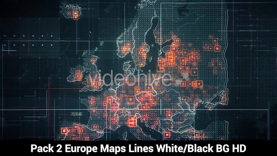 Pack of 2 Europe Maps with Lines Rollback Camera HD Videohive 19714933 Motion Graphics Image 2