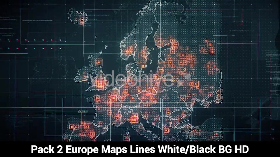Pack of 2 Europe Maps with Lines Rollback Camera HD Videohive 19714933 Motion Graphics Image 4