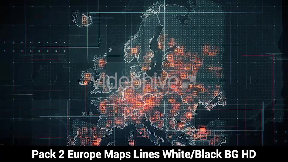 Pack of 2 Europe Maps with Lines Rollback Camera HD Videohive 19714933 Motion Graphics Image 5