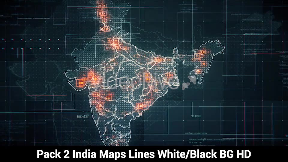 Pack of 2 India Maps with Lines Rollback Camera HD Videohive 19768749 Motion Graphics Image 3