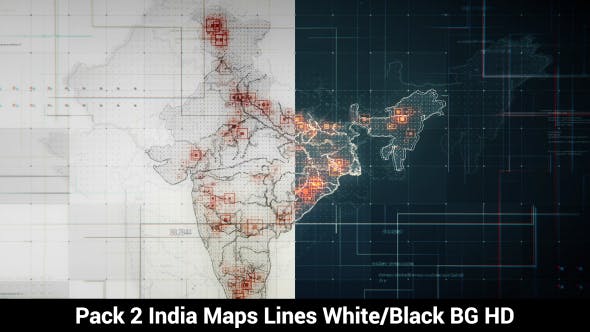 Pack of 2 India Maps with Lines Rollback Camera HD - 19768749 Download Videohive