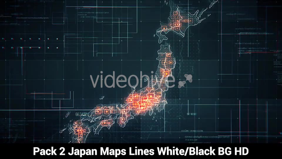 Pack of 2 Japan Maps with Lines Rollback Camera HD Videohive 19772805 Motion Graphics Image 3