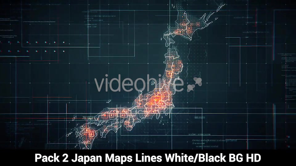 Pack of 2 Japan Maps with Lines Rollback Camera HD Videohive 19772805 Motion Graphics Image 4