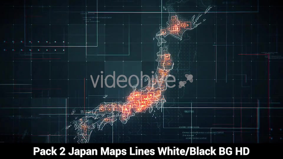 Pack of 2 Japan Maps with Lines Rollback Camera HD Videohive 19772805 Motion Graphics Image 5