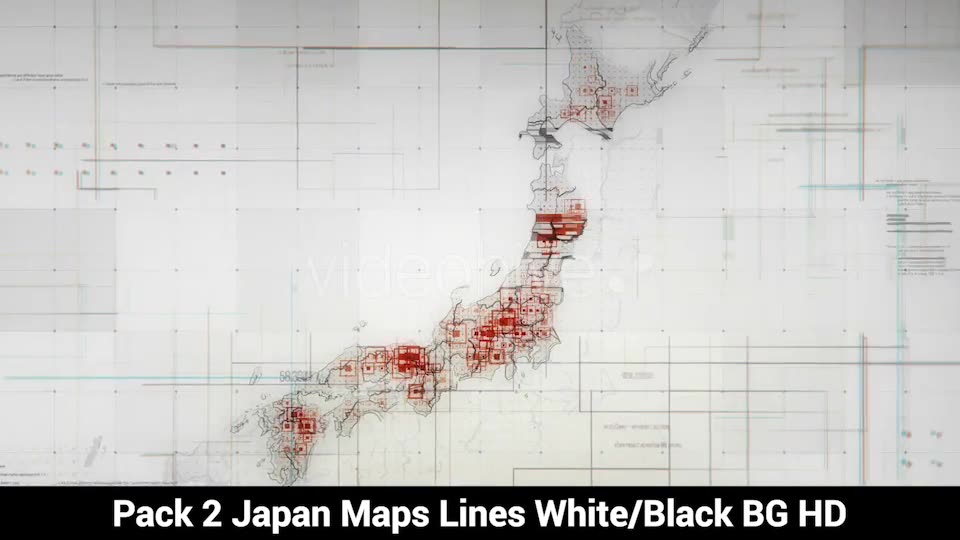 Pack of 2 Japan Maps with Lines Rollback Camera HD Videohive 19772805 Motion Graphics Image 6