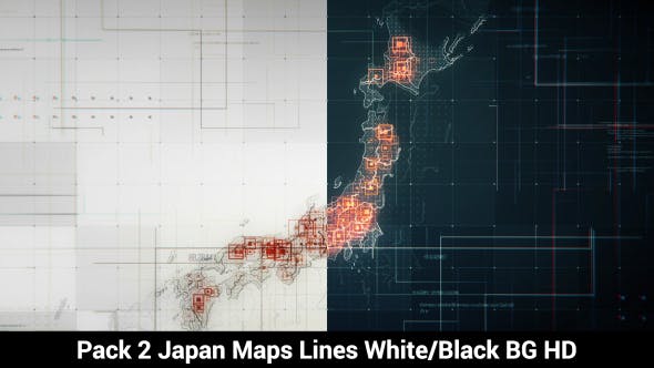 Pack of 2 Japan Maps with Lines Rollback Camera HD - 19772805 Videohive Download