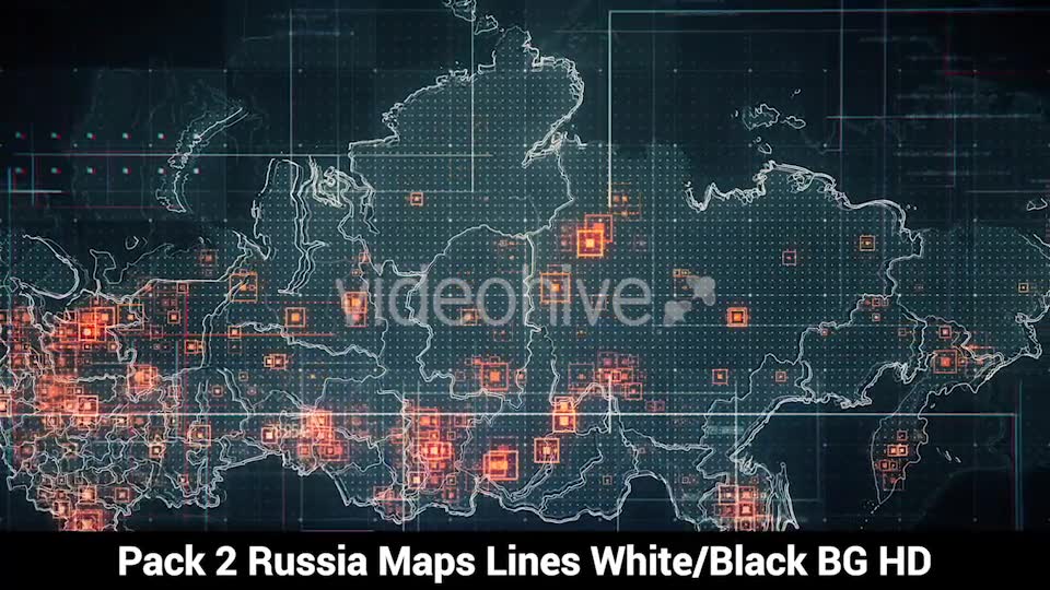 Pack of 2 Russia Maps with Lines Rollback Camera HD Videohive 19713919 Motion Graphics Image 2