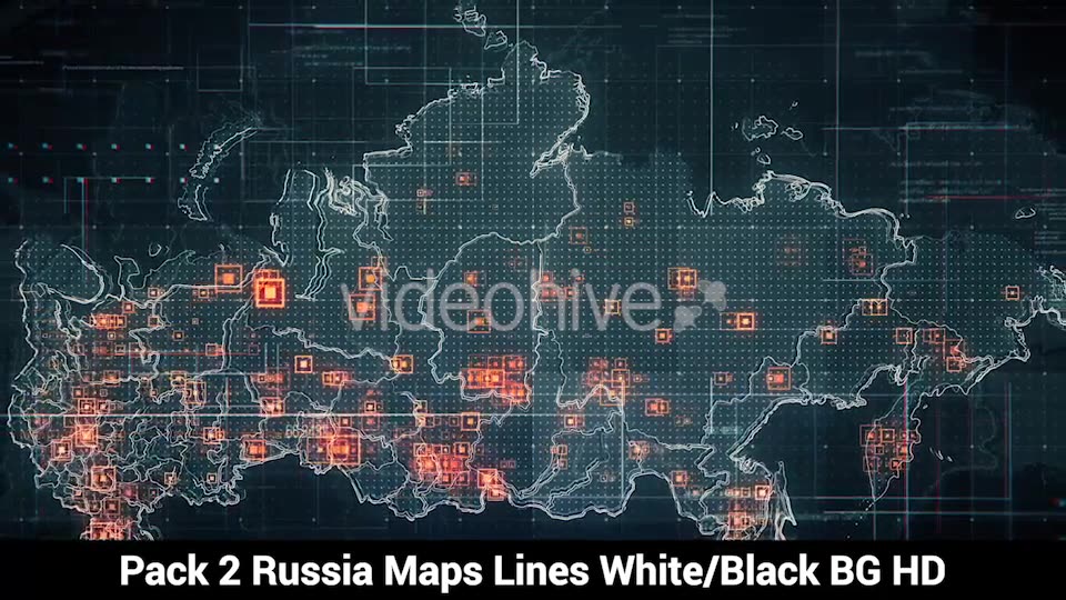 Pack of 2 Russia Maps with Lines Rollback Camera HD Videohive 19713919 Motion Graphics Image 3