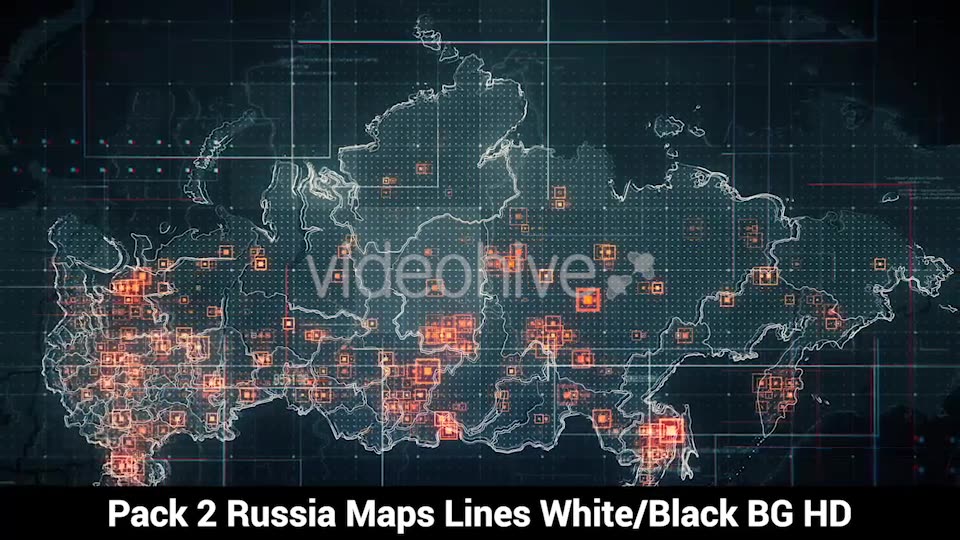 Pack of 2 Russia Maps with Lines Rollback Camera HD Videohive 19713919 Motion Graphics Image 5