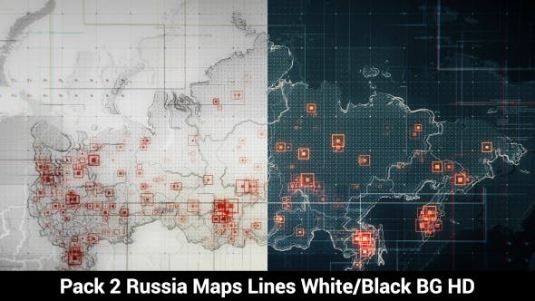 Pack of 2 Russia Maps with Lines Rollback Camera HD - 19713919 Download Videohive
