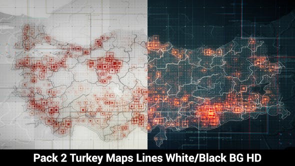 Pack of 2 Turkey Maps with Lines Rollback Camera HD - Videohive Download 20034101