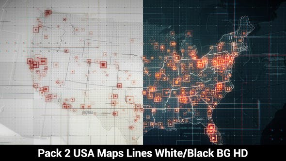 Pack of 2 USA Maps with Lines Rollback Camera HD - 19682216 Videohive Download
