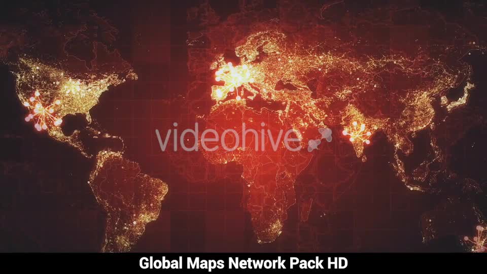 Pack of 3 Global Maps Network HD Videohive 19902665 Motion Graphics Image 1