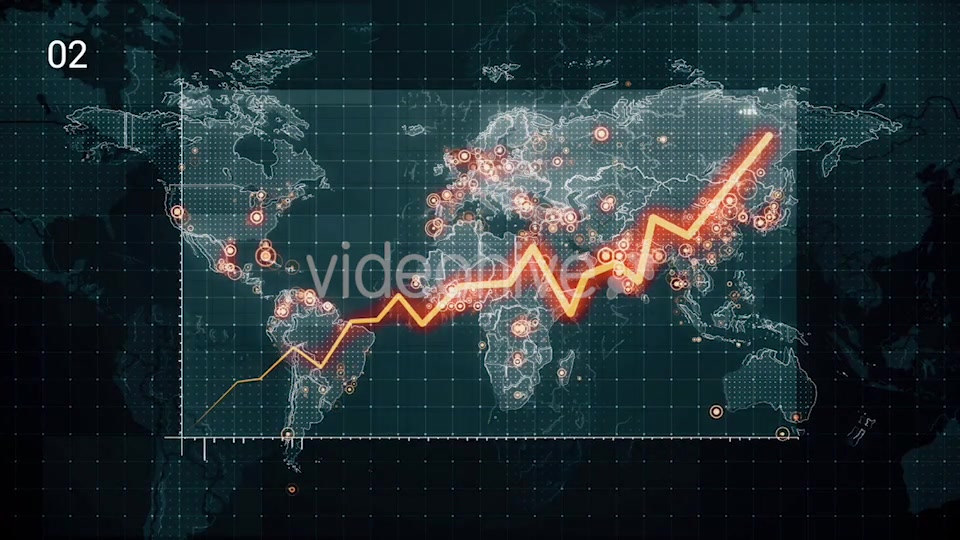 Pack of Two Increases Diagrams on the World Map 4K Videohive 18506434 Motion Graphics Image 10