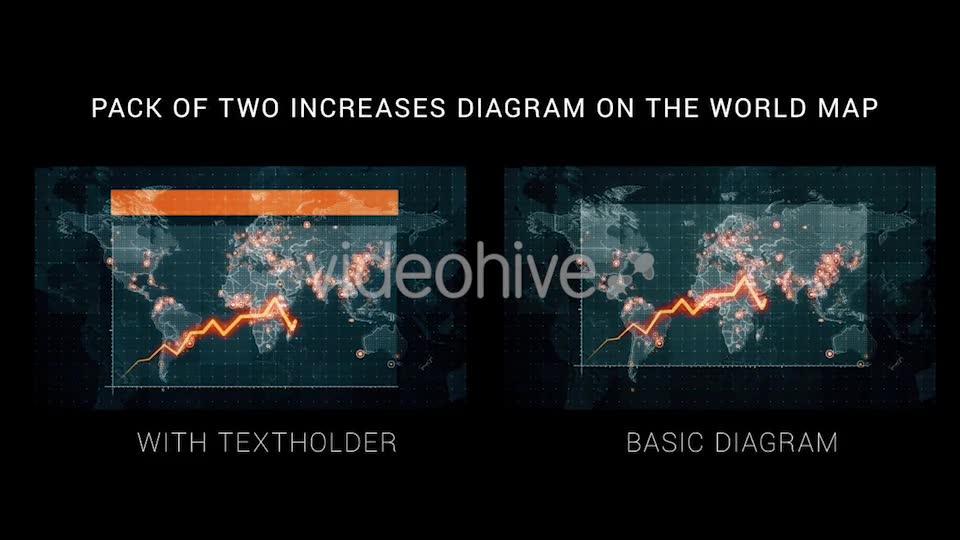 Pack of Two Increases Diagrams on the World Map 4K Videohive 18506434 Motion Graphics Image 2