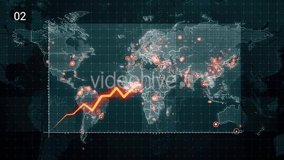 Pack of Two Increases Diagrams on the World Map 4K Videohive 18506434 Motion Graphics Image 8