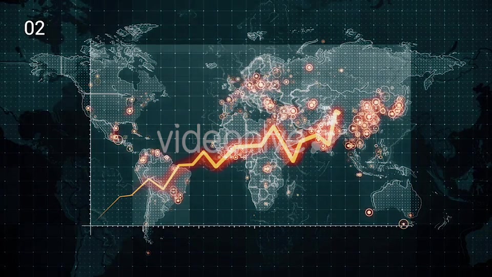 Pack of Two Increases Diagrams on the World Map HD Videohive 19752345 Motion Graphics Image 9