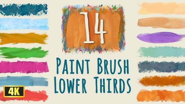Paint Brush Strokes Lower Thirds 4K pack - 22775186 Download Videohive