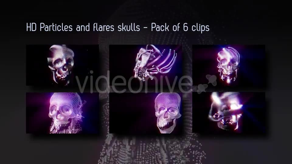 Particles And Flares Skulls Backgrounds Pack Of 6 Videos Videohive 15704851 Motion Graphics Image 2