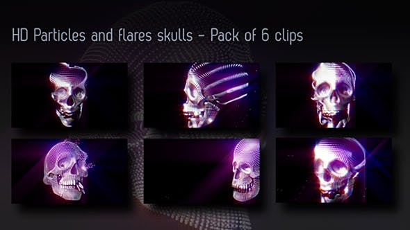 Particles And Flares Skulls Backgrounds Pack Of 6 Videos - Videohive Download 15704851