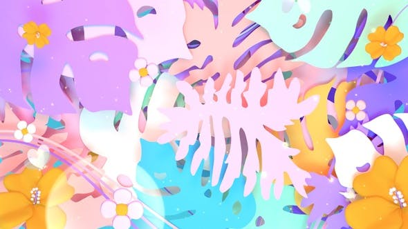 Pastel Leaves and Butterflies - 23152950 Download Videohive