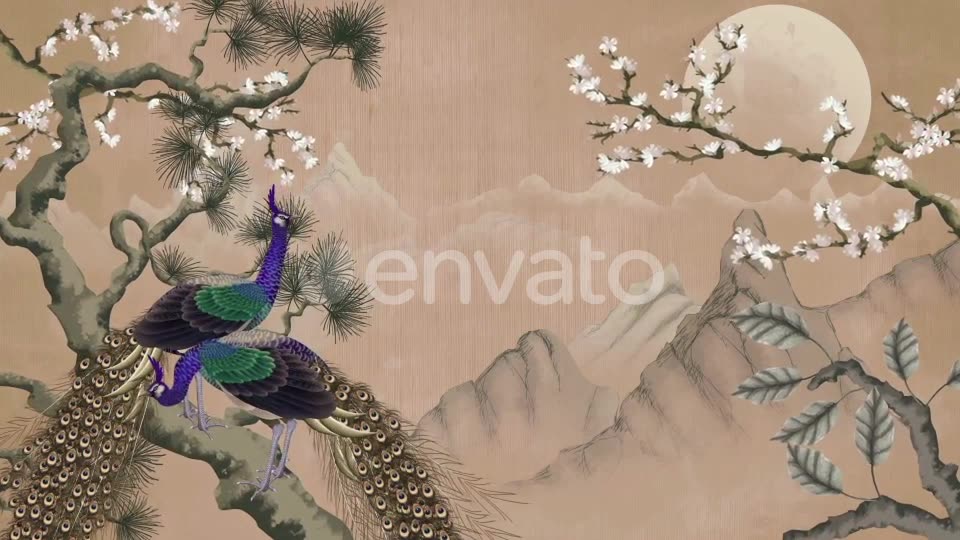 Peacock Art Painting Videohive 23220159 Motion Graphics Image 2