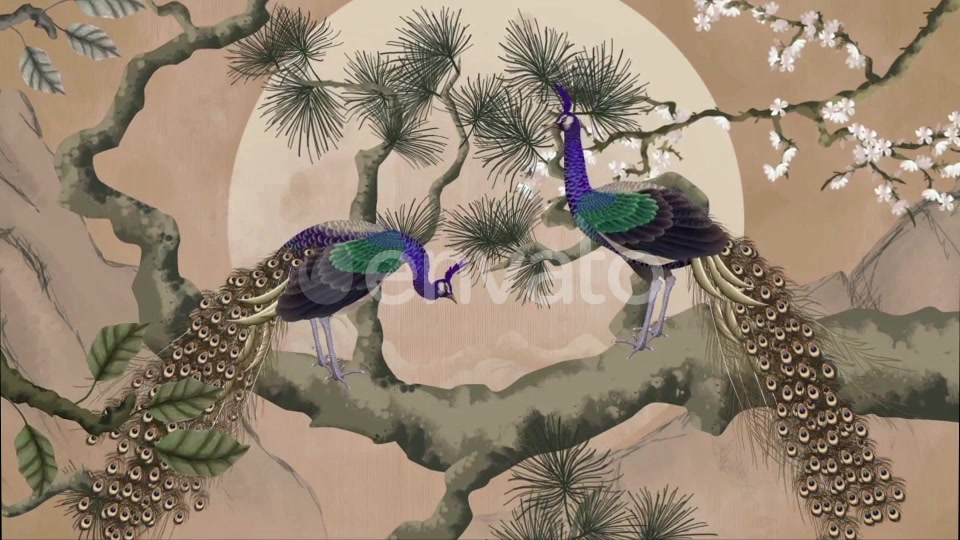 Peacock Art Painting Videohive 23220159 Motion Graphics Image 3