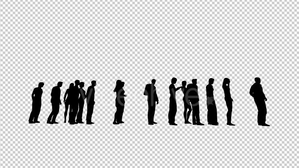 People Silhouettes Standing in Line Videohive 19653204 Motion Graphics Image 10